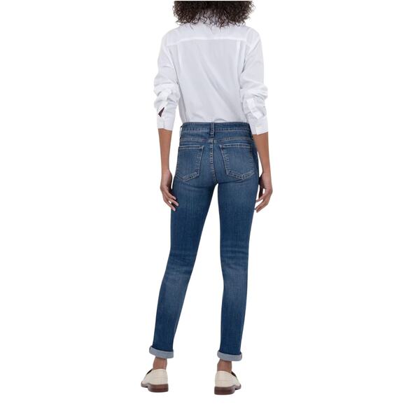 KUT from the Kloth jeans women's sz 4 Blue Catherine Mid Rise Boyfriend Preppy - Picture 3 of 16